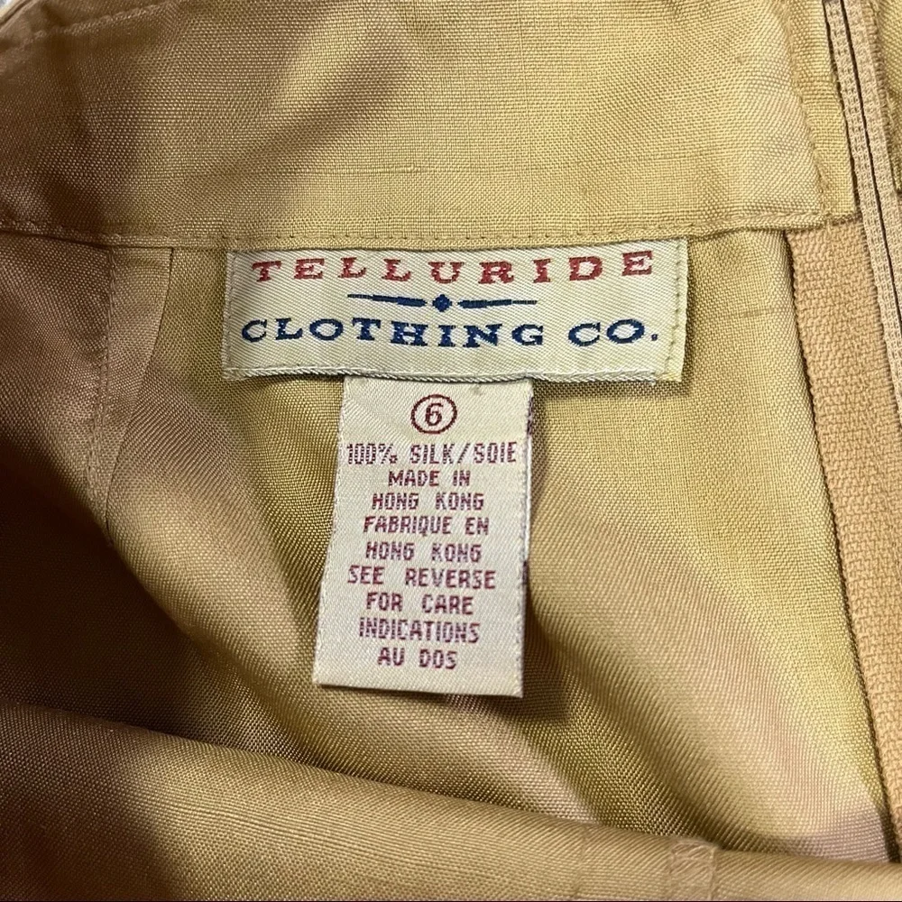 VINTAGE Telluride Clothing Co Silk Skirt Camel 6 - Picture 2 of 10